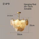 Luxury gold glass shell ceiling pendant light for bedroom