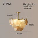 Luxury gold glass shell ceiling pendant light for bedroom