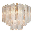 Luxury gold leaf crystal bedroom pendant lamp