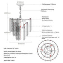 Luxury gold leaf crystal bedroom pendant lamp