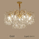 Luxury gold leaf decorbites crystal led chandelier living room light