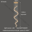 Luxury gold led staircase chandelier crystal living room pendant light