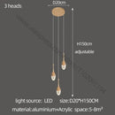 Luxury gold led staircase chandelier crystal living room pendant light