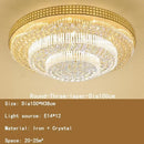 Luxury gold multi-tiered crystal led chandelier for living room
