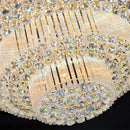 Luxury gold multi-tiered crystal led chandelier for living room