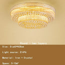 Luxury gold multi-tiered crystal led chandelier for living room