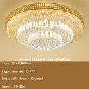 Luxury gold multi-tiered crystal led chandelier for living room