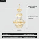 Luxury gold multi-tiered decorbites crystal chandelier living room