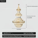 Luxury gold multi-tiered decorbites crystal chandelier living room