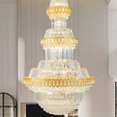 Luxury gold multi-tiered decorbites crystal chandelier living room