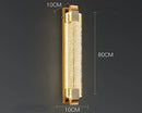 Luxury gold rectangular crystal wall lamp bedroom decorative light