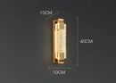Luxury gold rectangular crystal wall lamp bedroom decorative light
