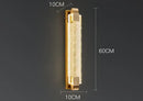 Luxury gold rectangular crystal wall lamp bedroom decorative light