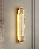 Luxury gold rectangular crystal wall lamp bedroom decorative light