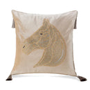 Luxury gold rhinestone square pillow with beaded horse bedroom accent