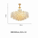 Luxury gold steel crystal pendant chandelier dining room light