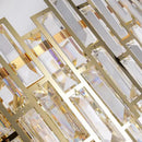 Luxury gold steel crystal pendant chandelier dining room light