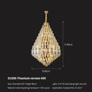 Luxury gold tiered crystal pendant chandelier dining room light