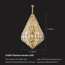 Luxury gold tiered crystal pendant chandelier dining room light