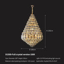 Luxury gold tiered crystal pendant chandelier dining room light