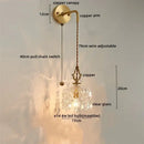 Luxury gold twisted cord crystal glass led wall sconce stair light