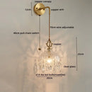 Luxury gold twisted cord crystal glass led wall sconce stair light