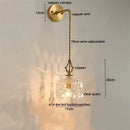 Luxury gold twisted cord crystal glass led wall sconce stair light