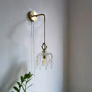 Luxury gold twisted cord crystal glass led wall sconce stair light