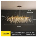 Luxury golden branch ceiling chandelier for living room crystal led