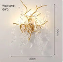 Luxury golden branch ceiling chandelier for living room crystal led