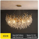 Luxury golden branch ceiling chandelier for living room crystal led