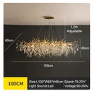 Luxury golden branch ceiling chandelier for living room crystal led