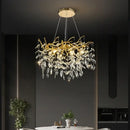 Luxury golden branch ceiling crystal chandelier dining room light