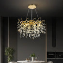 Luxury golden branch ceiling crystal chandelier dining room light