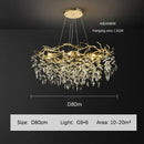 Luxury golden branch ceiling crystal chandelier dining room light
