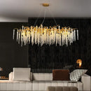 Luxury golden branch crystal tassel led chandelier dining room light