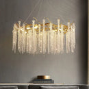 Luxury golden branch crystal tassel led chandelier dining room light
