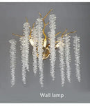 Luxury golden branch crystal tassel led chandelier dining room light