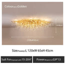 Luxury golden crystal ceiling chandelier living room teardrop decor