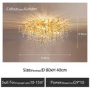 Luxury golden crystal ceiling chandelier living room teardrop decor