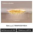 Luxury golden crystal ceiling chandelier living room teardrop decor