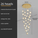 Luxury golden decorbites crystal ball led rotating stair chandelier