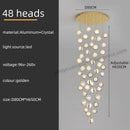 Luxury golden decorbites crystal ball led rotating stair chandelier