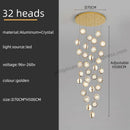 Luxury golden decorbites crystal ball led rotating stair chandelier