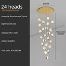 Luxury golden decorbites crystal ball led rotating stair chandelier