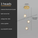 Luxury golden decorbites crystal ball led rotating stair chandelier