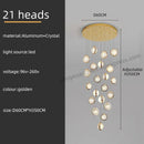 Luxury golden decorbites crystal ball led rotating stair chandelier