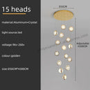 Luxury golden decorbites crystal ball led rotating stair chandelier