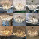 Luxury golden grapes crystal chandelier living room pendant light