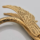 Luxury golden swan dual handle bathroom faucet with feather detail